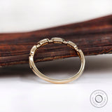 Vintage-Inspired 14K Gold Moissanite Wedding Band - Elegant Stacking Ring with Art Deco Flair, Modern Twist on Classic Art Deco Style