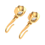 Old Mine Cut Elongated Cushion Moissanite Dangle Drop Earrings, 10k/14k/18k Solid Yellow Gold Ear Wire Earrings, Georgian Style Earrings