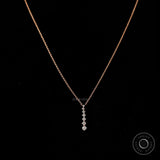 Dainty Drop Diamond Pendant, Long Drop Diamond Pendant, 10k/14k/18k Solid Gold Pendant Chain Necklace, Vertical Diamond Pendant Necklace