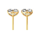 2 CT Antique Asscher Cut Moissanite Screw Back Ear Studs, 14K Yellow Gold Stud Earrings, Moissanite Stud Earrings, Gold Earrings For Women