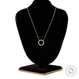 Bar Set Diamond Circle Necklace, 14K Solid Gold Lab Diamond Sun Necklace, Minimalist Circle Chain Necklace, Daily Wear Layer Necklace.