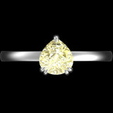 Pear Cut Champagne Moissanite Engagement Ring in 14K White Gold Christmas Gift 5 Prong Pear Shaped Solitaire Unique Ring For Her