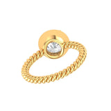 Off White OEC Moissanite Georgian Style Ring 14K Yellow Gold Twisted Rope Shank Wedding Ring Unique Engagement Ring Solitaire Ring Gold