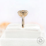 Antique 2CT OMC Cushion Cut Moissanite Solitaire Engagement Ring, 14k Yellow Gold Plated Wedding Ring Anniversary Ring For Gift Promise Ring