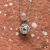 2 CT Tulip Set Old European Cut Moissanite Pendant, Solitaire Antique White Gold Pendant, Claw Prong Set Vintage Pendant, Georgian Jewelry