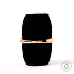 Back view polished crossover bangle bracelet rose gold