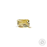 Bottom profile of yellow radiant cut loose lab diamond