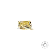 Bottom profile of yellow radiant cut loose lab diamond