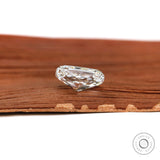 Side profile elongated cushion brilliant cut lab diamond on wood