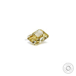 Fancy yellow radiant lab diamond bottom profile view