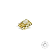 Fancy yellow radiant lab diamond bottom profile view