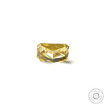 Bottom profile of vivid yellow radiant loose lab diamond