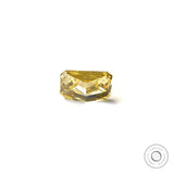 Bottom profile of vivid yellow radiant loose lab diamond