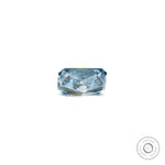 Bottom view of fancy vivid blue radiant lab diamond