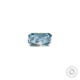 Bottom view of fancy vivid blue radiant lab diamond
