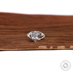 Side profile of pear lab diamond showing pavilion depth