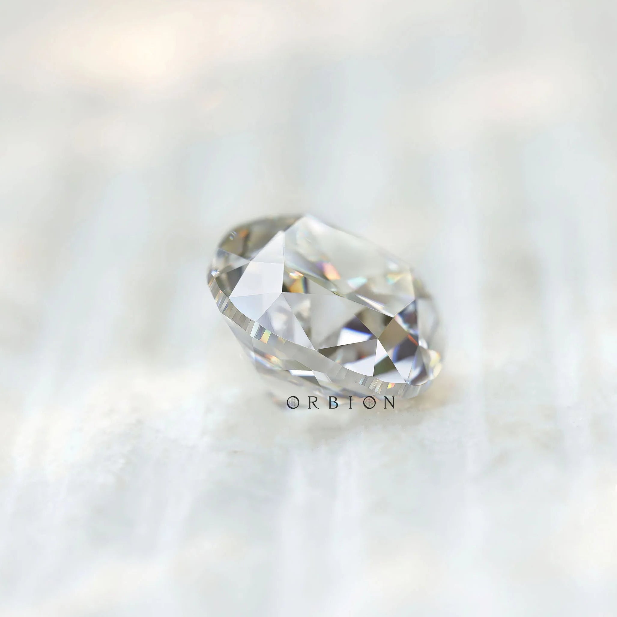 Old mine cut cushion moissanite with pavilion facet view