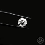 Round D/E/F loose lab diamond with crisp nova facet pattern