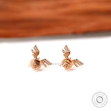 Valkyrie Stud Earrings, Flying Guardian Angel Earrings, Black Moissanite Earrings, Solid Gold Dainty Earrings, Earrings For Young Girl