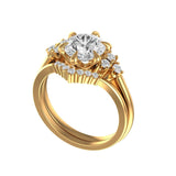 2Ct Solitaire Round Cut DEF Moissanite Ring Set With Matching Band, 10K/14K/18K Solid Gold Engagement Rings, Promise Rings, Wedding Ring Set