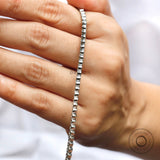 2.50 MM Round Cut Lab Grown Diamond Tennis Bracelet, Bezel Set Minimalist Bracelet, Tennis Bracelet For Everyday Wear, Daily Wear Jewelry