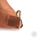 Unique Open Wedding Band Moissanite 10K 14K Gold Unique Curved Wedding Band Stacking Matching Ring Open Band Wedding Ring Gift for Women