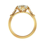 Gorgeous Elongated Cushion Moissanite Engagement Ring - Art Deco Solid Gold Beauty, Vintage Old Mine Cut Moissanite Ring