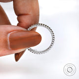 Rope Band Ring, White Gold Rope Ring, Full Eternity Band, Stacking Band, Stacking Gift Ring, Plain Gold Band, Unique Band Ring, 3 MM Band