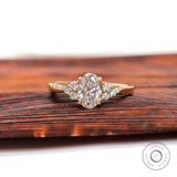 1Ct Oval Cut Lab Diamond Ring, Oval Cluster Engagement Ring, Trellis Ring, 14k Gold Anniversary Ring, Multi Stone Ring, Cluster Diamond Ring