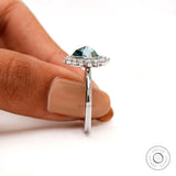 Luxurious Pear-Shaped Moissanite Engagement Ring with Halo Cluster - Make a Sparkling Statement, A Stunning Symbol of Love and Commitment