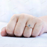 Orbion Jewels Moissanite Engagement Ring • Six-Prong Solitaire Moissanite Ring • Two Tone Wedding Jewelry • Trendy Best Friend Gift