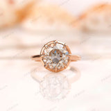 Exquisite 4.3 CT Moissanite Vintage Ring - Perfect for Your Special Occasion, Old European Cut Georgian Ring - Anniversary Ring For Her