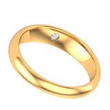 18K Yellow Gold Brilliant Pear Moissanite Gypsy Setting Wedding Band, Chunky,Wedding Band, Moissanite Ring Gold, Promise Ring for Women