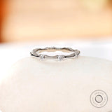 10K/14K/18K White Gold Full Eternity Band, Minimalist Bamboo Ring, Moissanite Wedding Band, Stacking Band, Dainty Ring Gold, Gift For Her