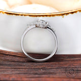 Round Hearts and Arrows Lab Grown Diamond Engagement Ring, IGI Certified, 14k Gold Boho/Bohemian Ring, Stacking Ring Set, Bridal Ring Set