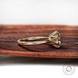 2.7 CT OMC Champagne Moissanite Vintage Engagement Ring, Anniversary Gift For Her, Promise solitaire Ring, Antique Old Mine Cut Ring.