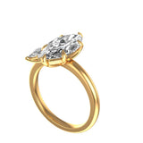 Marquise cut Moissanite engagement ring vintage yellow gold Unique Cluster engagement ring women diamond wedding Bridal Anniversary gift