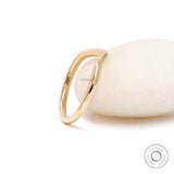 Unique curved wedding band solid gold minimalist ring pure gold wedding ring matching band stacking ring wedding band gift for her
