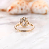 Vintage inspired Old European Cut Round Shape Moissanite Engagement Ring 18K Yellow Gold Wedding Ring Anniversary Promise Gift Ring For Her