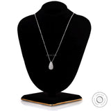 Pave Diamond Teardrop Necklace, Solid Gold Lab Grown Diamond Necklace, Minimalist Pear Shaped Chain Pendant, Daily Wear Necklace