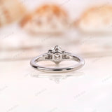 OEC Moissanite Antique Ring, Old Cut Three Stone Ring, Three Stone Vintage Gold Ring, Side Stone Tapered Baguettes, Georgian Engagement Ring