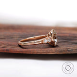 Colorless Moissanite Solitaire Engagement Ring, OMC Cushion Moissanite Ring, Bezel Cushion Cut Ring, Rose Gold Milgrain Ring, Cathedral Ring