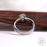 Elongated Cushion Ring Set, OMC Cushion Ring, Engagement Ring Set For Women, Curved Matching Band Gold, Moissanite Ring Set Gold