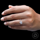 Heart Cut Moissanite Wedding Ring Halo Heart Moissanite Ring 1 Ct Dainty Heart Rings For Women Promise Ring for Her Cathedral Rings