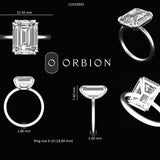 Emerald Cut Moissanite Engagement Ring, 10K/14K/18K White Gold Ring, Solitaire Ring Gold, Wedding Ring, Statement Ring Gold