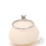 Emerald Cut Grey Moissanite Engagement Ring Vintage White Gold Solitaire Moissanite Wedding Ring Women Martini Setting Ring Promise Ring