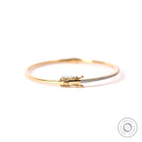 Dainty Lab Grown Diamond Bangle Bracelet For Women, Daily Wear Solid Gold Bracelet, Delicate Office Wear Diamond Hinged Bangle For Girls