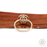 Scattered Diamond Flush Set Disc Ring, Confetti Diamond Ring, Galaxy Diamond Snowfall Ring, Solid Yellow Gold Lab Grown Diamond Cluster Ring