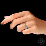 Channel Set Baguette Ring, Vertical Baguette Eternity Ring, Baguette Stacking Band, 3/4 Eternity Ring, 14k Yellow Gold Moissanite Band