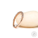 Round Cut Moissanite Wedding Band, Unique Half Eternity Band, 10K/14K/18K Solid Gold Ring, Dainty Stacking Ring, Minimalist Band Ring